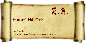 Rumpf Márk névjegykártya